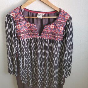 Anthropologie One September embroidered Sz Large Boho long sleeve